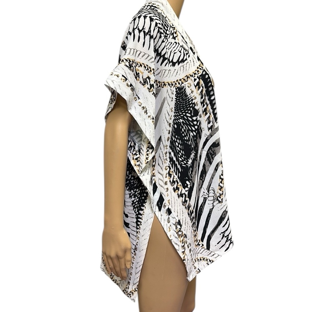 G Open Front Animal Print Print Kimono Coverup Jacket Top One Size Fits Most